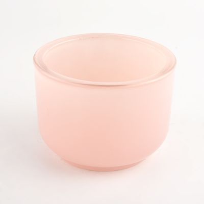 400ml round pink empty glass vessels for candles wholesale