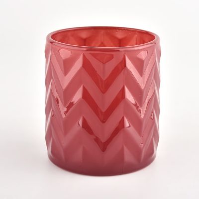 220ml solid red empty glass candle vessel as gift