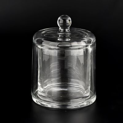 luxury Glass Candle Cloche Dome Top Glass Candle Jar With Glass cloche