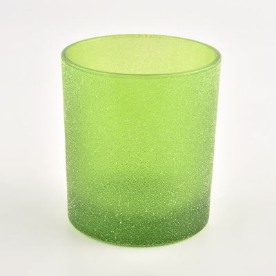 transparent green glass candle vessel for candle making wholesale