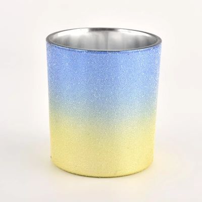home decor mix color glass candle jar