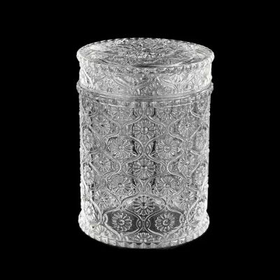 Hot sale 8oz 10oz cylinder glass candle jar with lids for wholesale