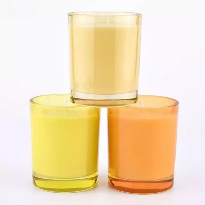 colored thick bottom glass candle jar , 8 oz glass candle vessels