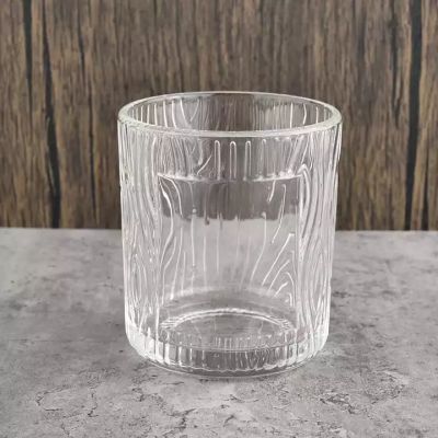 glass stripey pattered jar for candle making