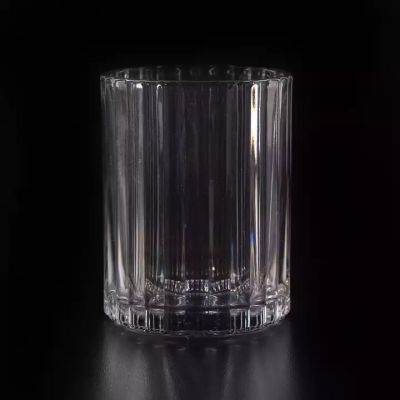clear stripe glass candle jar with lid soy wax for candle making