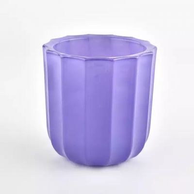 Popular 160ml luxury purple vertical glass candle jar in bulk