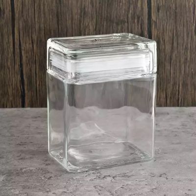 custom rectangle glass jar with lid candles wholesale
