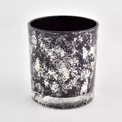Black glass candle jar for making supply wholesale