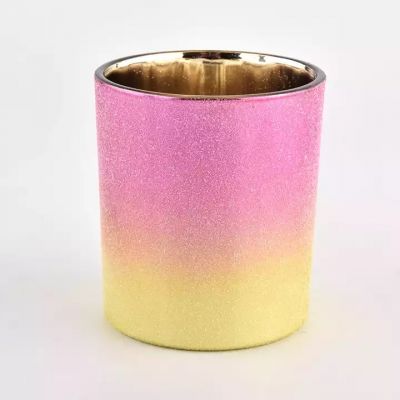 gradient color and golden glass jars for candle making with home decor