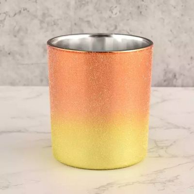 gradient color and silver glass jars for candle making wholesale