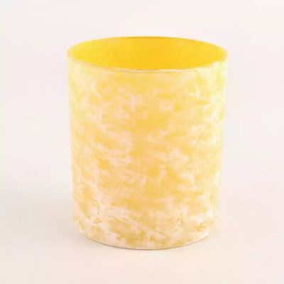 unique light yellow glass candle vessels wholesale