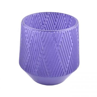 7oz 13oz embossed pattern glass candle containers