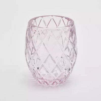 elegant pink diamond logo decor scented glass jars for candles for decor
