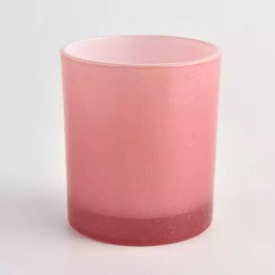 pink beautiful custom glass candle jar for making as gift