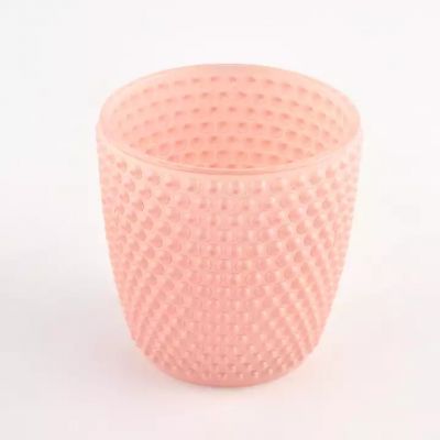 popular emboss glass vessels for candles container wholesale