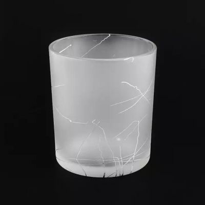 8oz 10 oz modern luxury frosted glass candle jars with electroplating