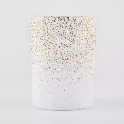 elegant white & gradient decor scented glass jars for candles