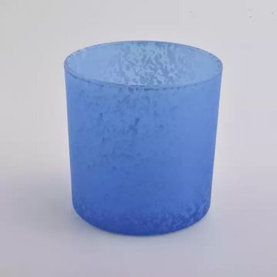 550ml blue color glass candle jars for making as gift
