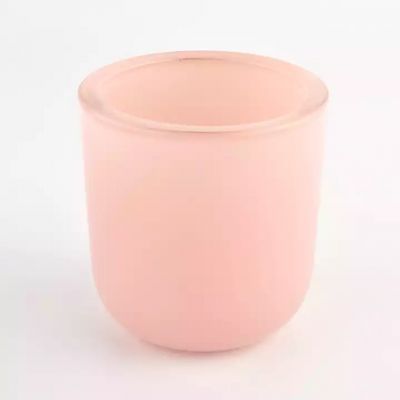round pink glass vessels for candles glossy candle container