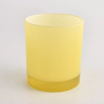 300ml empty matte yellow glass candle jars for candle making as gift