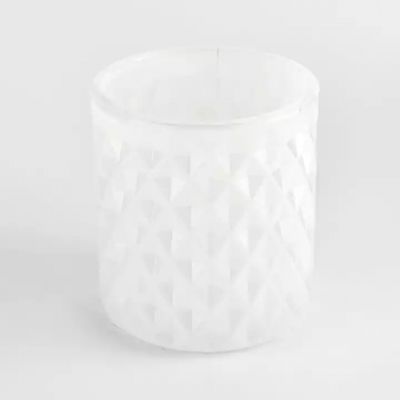 white diamond design empty glass vessels for candles