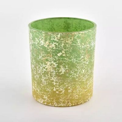 300ML spring series gradient green and yellow with special effect glass jar for supplier