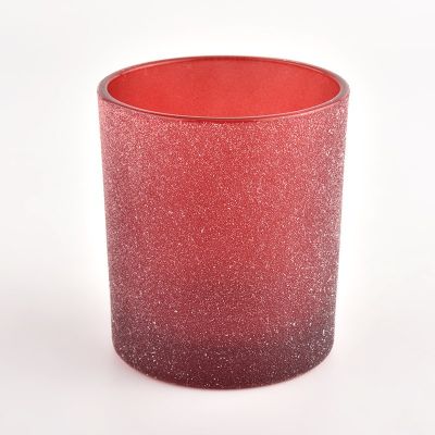 8oz 10 oz clear red glass candle jar frost candle vessel