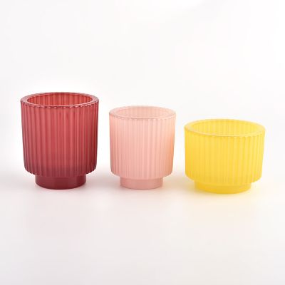 Hot sale 220ml yellow customized glass candle holder for wedding