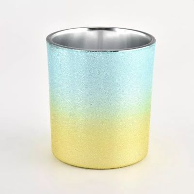 luxury electroplating color glass candle jar