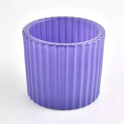 thick wall glass candle holders with ribbed