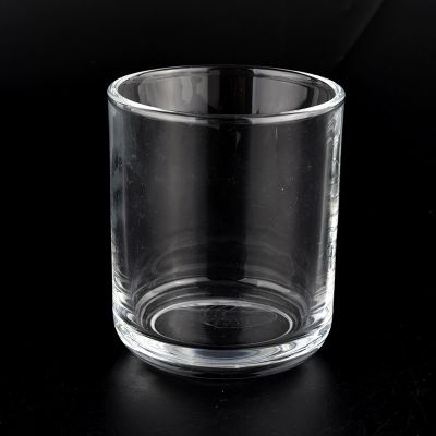 12oz machine made clear glass candle holders candle vessel with round bottom