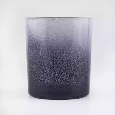 unique design candle vessel light purple glass candle jar