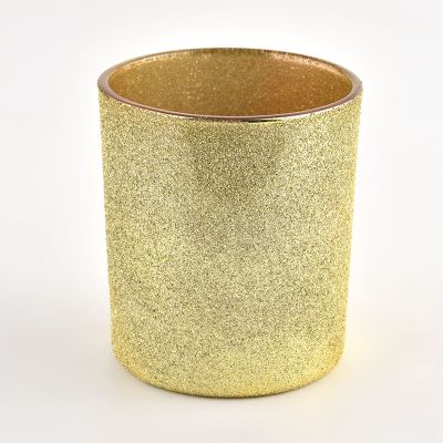 Golden glass tumblers for candles for home decoration