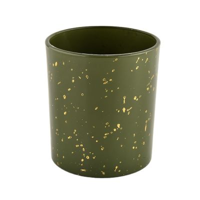 matte finish green luxury candle jars glass candle jar with golden dot