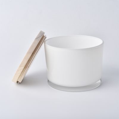 Home Decor 6oz 8oz 10oz Custom White Glass Candle Jar with lids