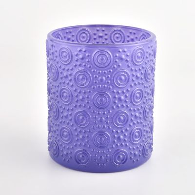 New arrival purple color glass candle jar for making in bulk