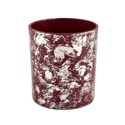 Private Label Luxury Red Scented Candles Holders, Round Glass Candle Jar