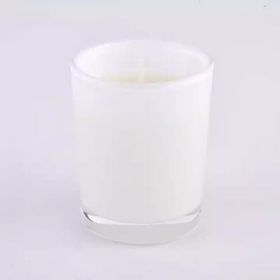 solid color glass candle vessels, 8 oz glass container with clear bottom for candles