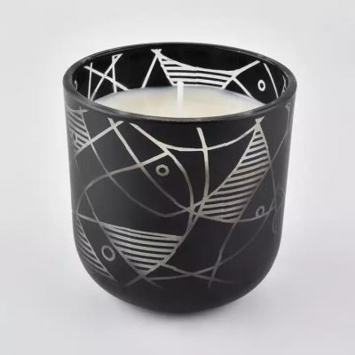 480 ml Popular Custom Cylinder Black Candle Jars Glass Wholesale