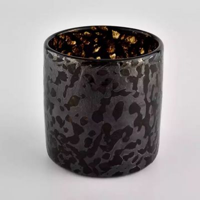 8oz 10oz luxury black glass candle jar for home deco
