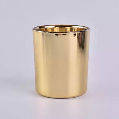 10oz Electroplating Gold Glass Candle Jar for Candle Making Wholesales