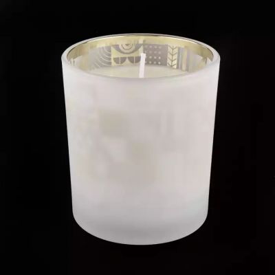 frosted white glass candle holder, decorative candle jars