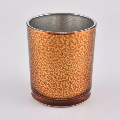 luxury metal electroplating glass candle jar
