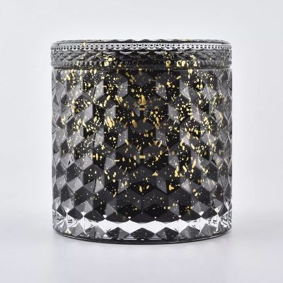 luxury diamond sparkle empty candle container glass candle jar with lid