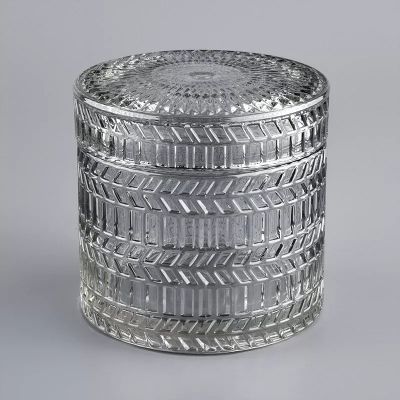 new 7oz embossing glass candle container