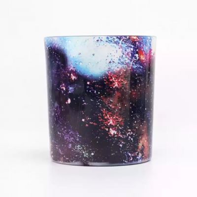 Popular night sky effect customized on the 2oz -20oz glass candle holder for supplier