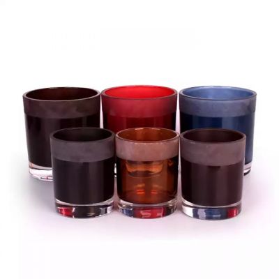 Unique150ml 300ml 700ml thick bottom round frosted glass candle jar candle vessel for candle making