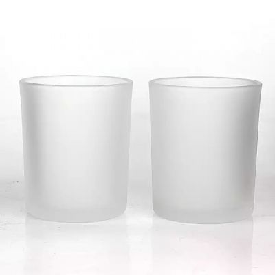 Luxury 7oz 200ml empty cylinder frosted clear glass candle jars candle container for candle making
