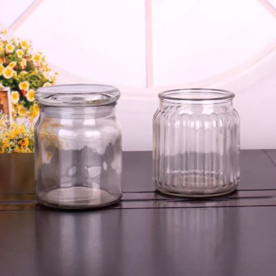 glass candle jar with lid clear cylinder glass candle holder 18oz