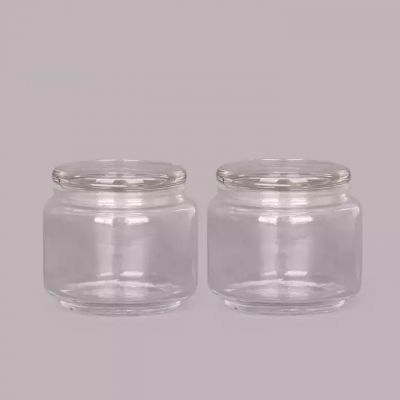 empty candle glass jar glass lids 10oz